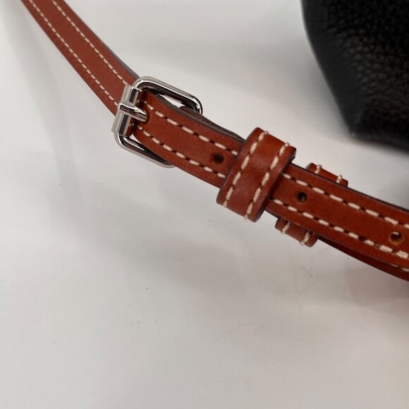 Dooney & Bourke Mini Cambridge Crossbody Black Pebble Leather Saddle Bag - Picture 8 of 16